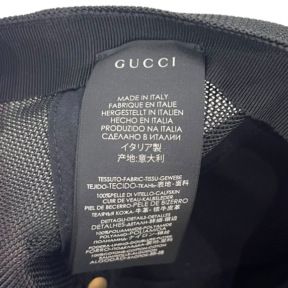 Gucci Leather Logo Mesh Baseball Cap - Picture 7 of 10